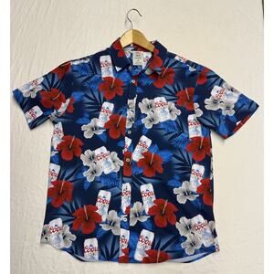 Coors Light Men's All Over Print shirt Button Down Shirt size M short sleeve